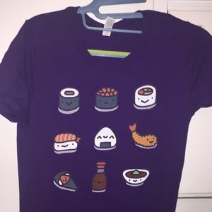 Purple cute sushi t shirt
